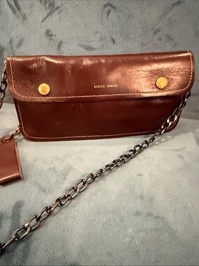 Saddle Cowhide Brown Leather Chain Crossbody